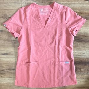 Figs Women's Coral V-Neck Catarina XS Scrub Top